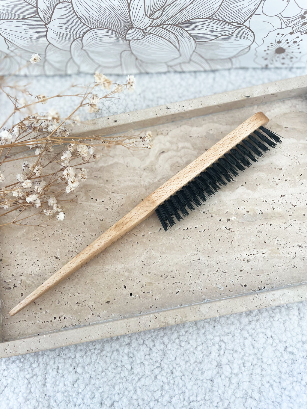 Hairbrush with wooden bristles