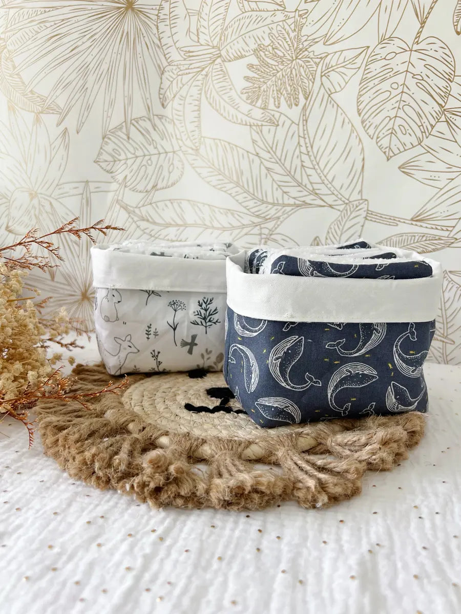 Ensemble assorti : les 10 lingettes bébé et la panière - 2