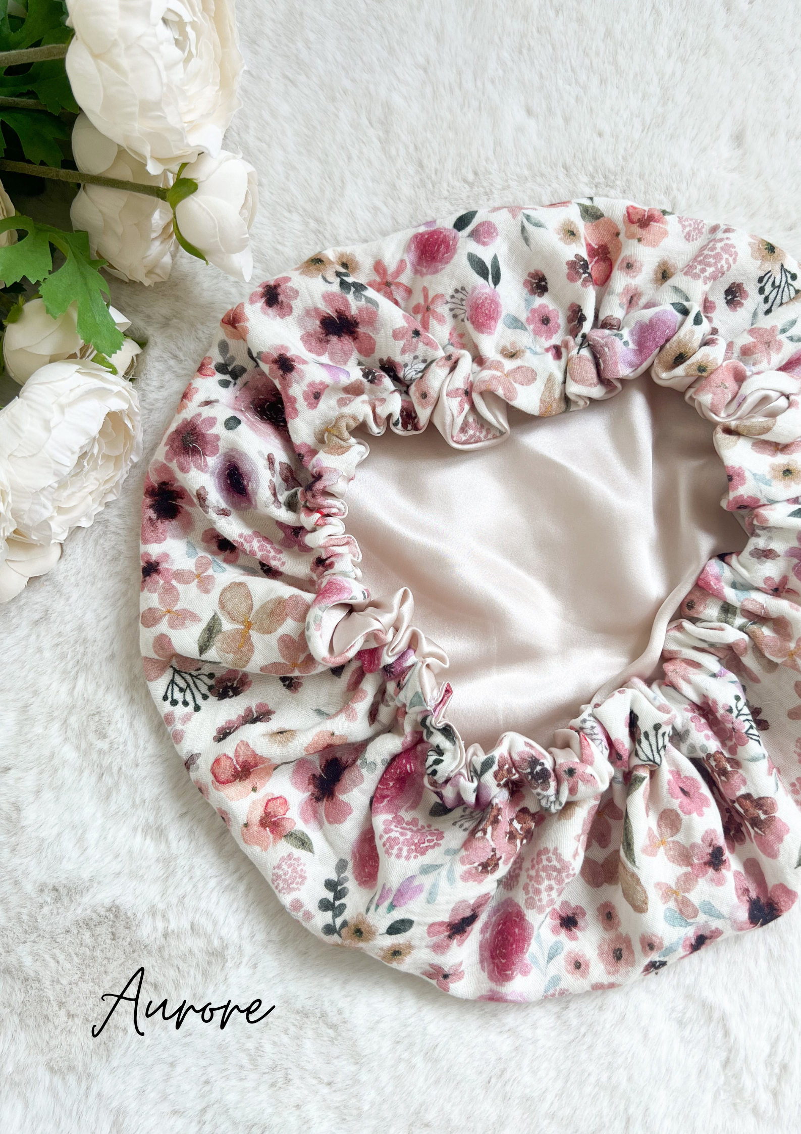 Bonnet de soin en soie