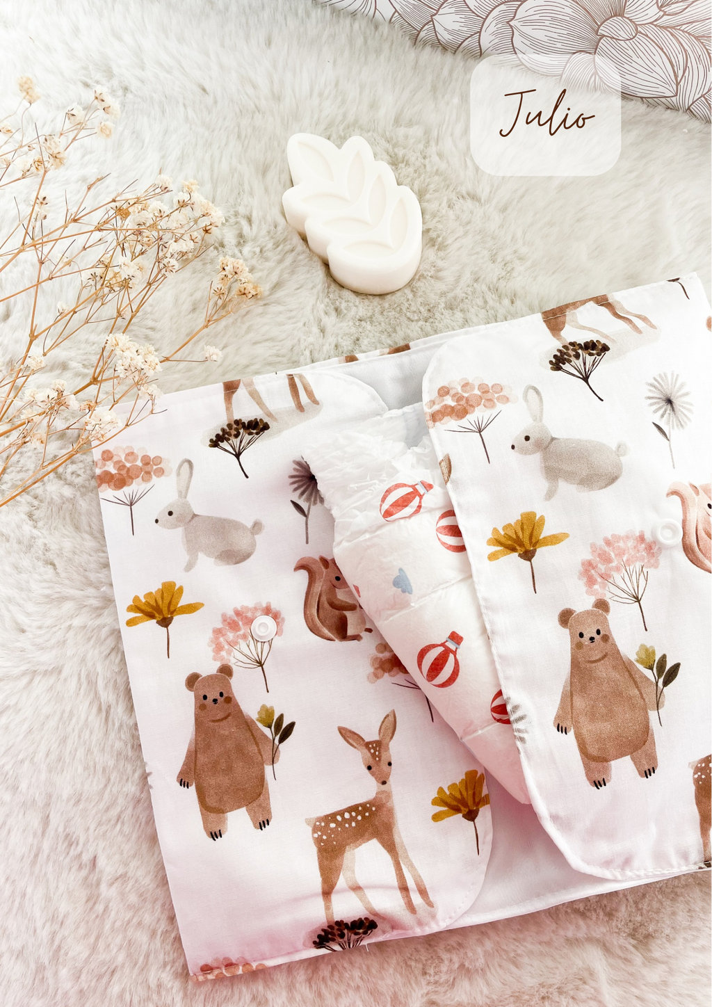 Portable diaper and wipes pouch