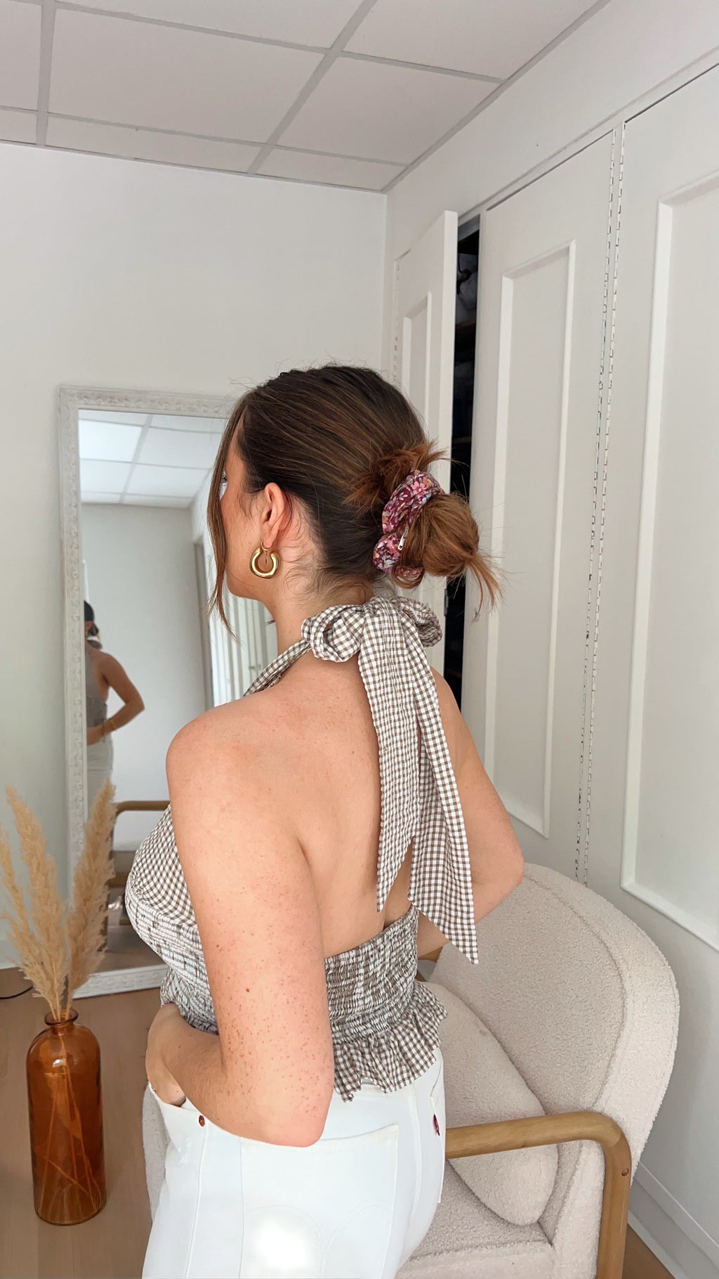 Printed cotton scrunchie