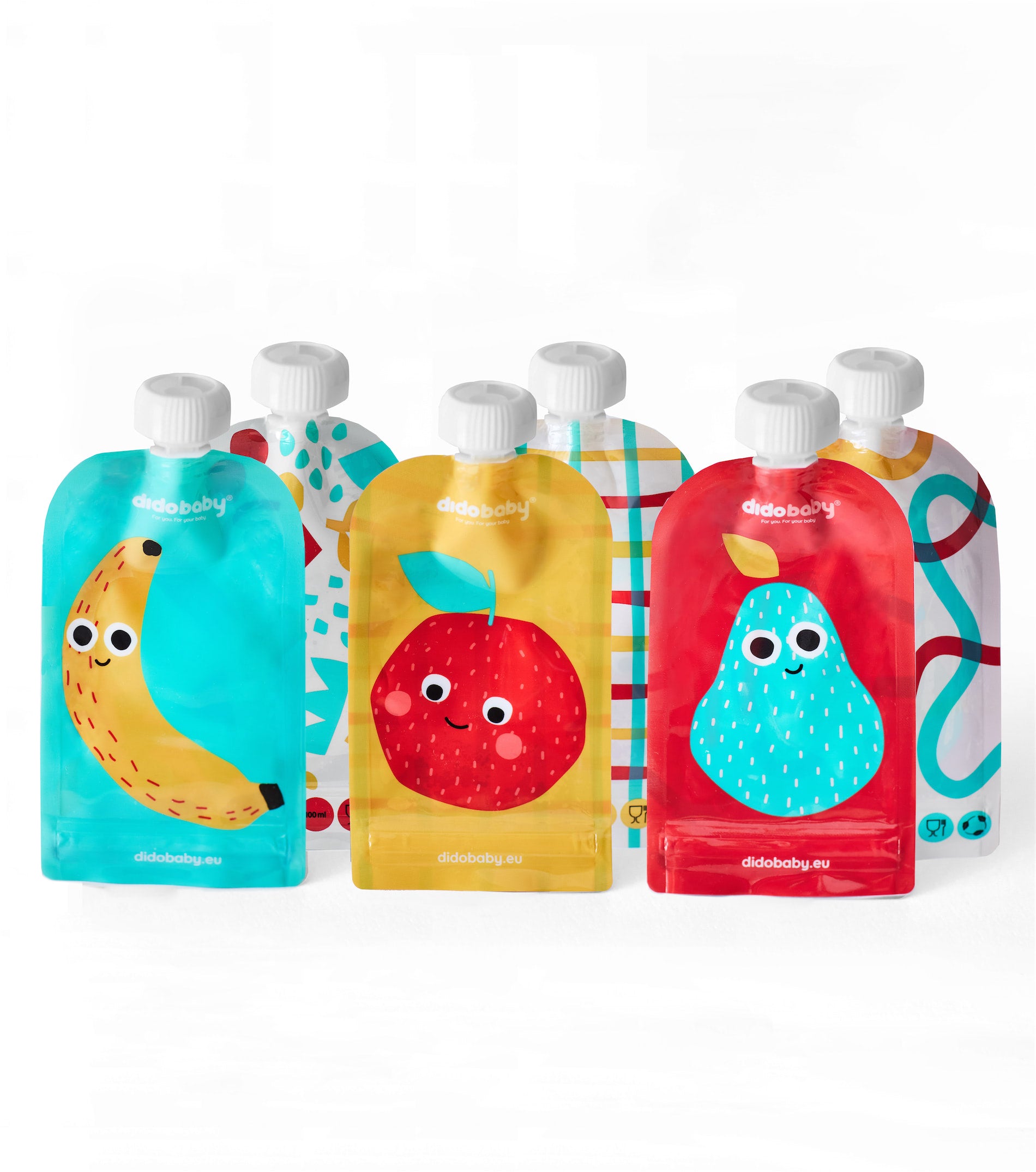 Set of 4 reusable compote pouches