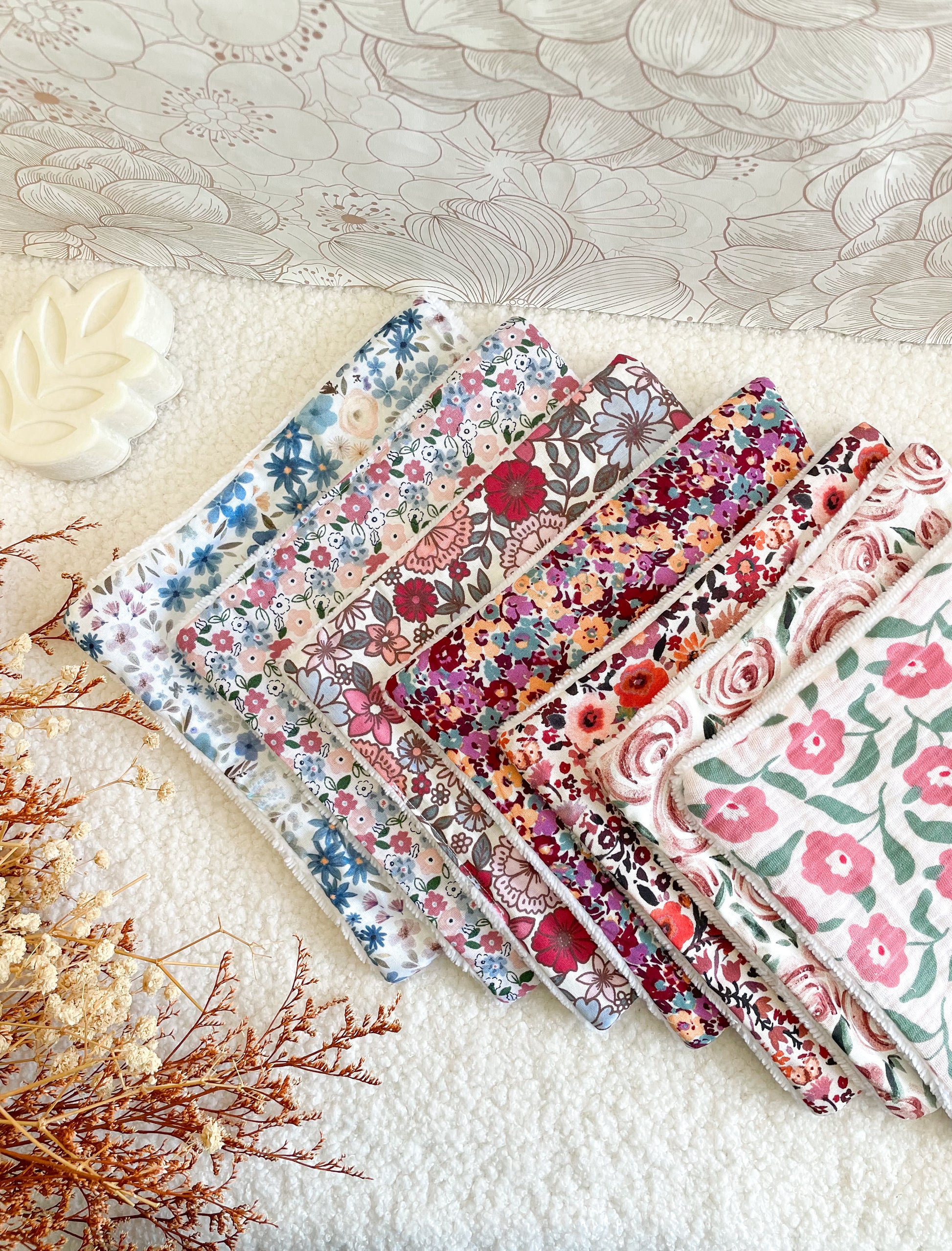 Semainier de 7 mini serviettes visage