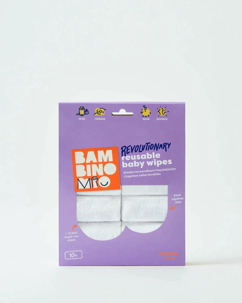 Lot de 10 lingettes lavables - Bambino mio