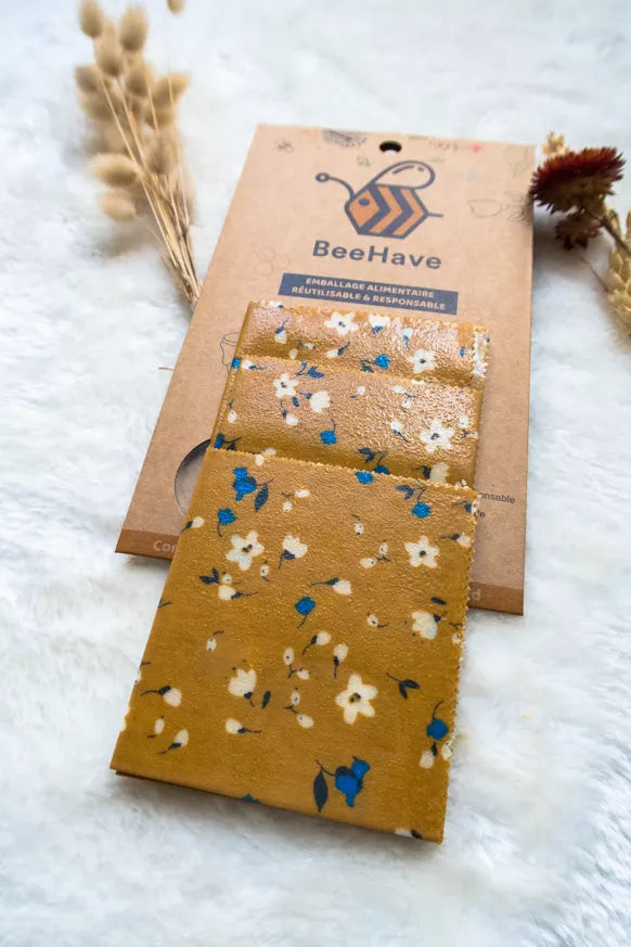 3 Bee Wraps - Behave Bio - Fleurs des Champs