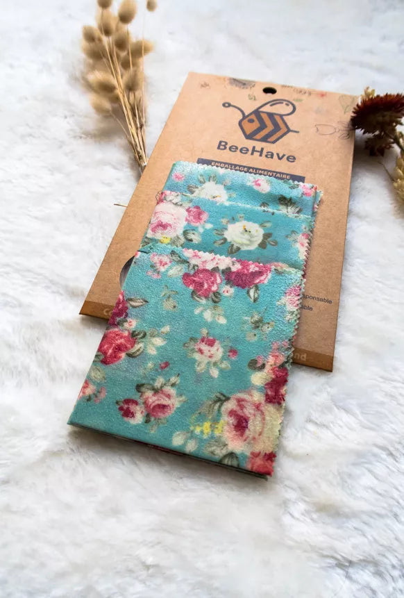 3 Bee Wraps - Behave Bio - Roses