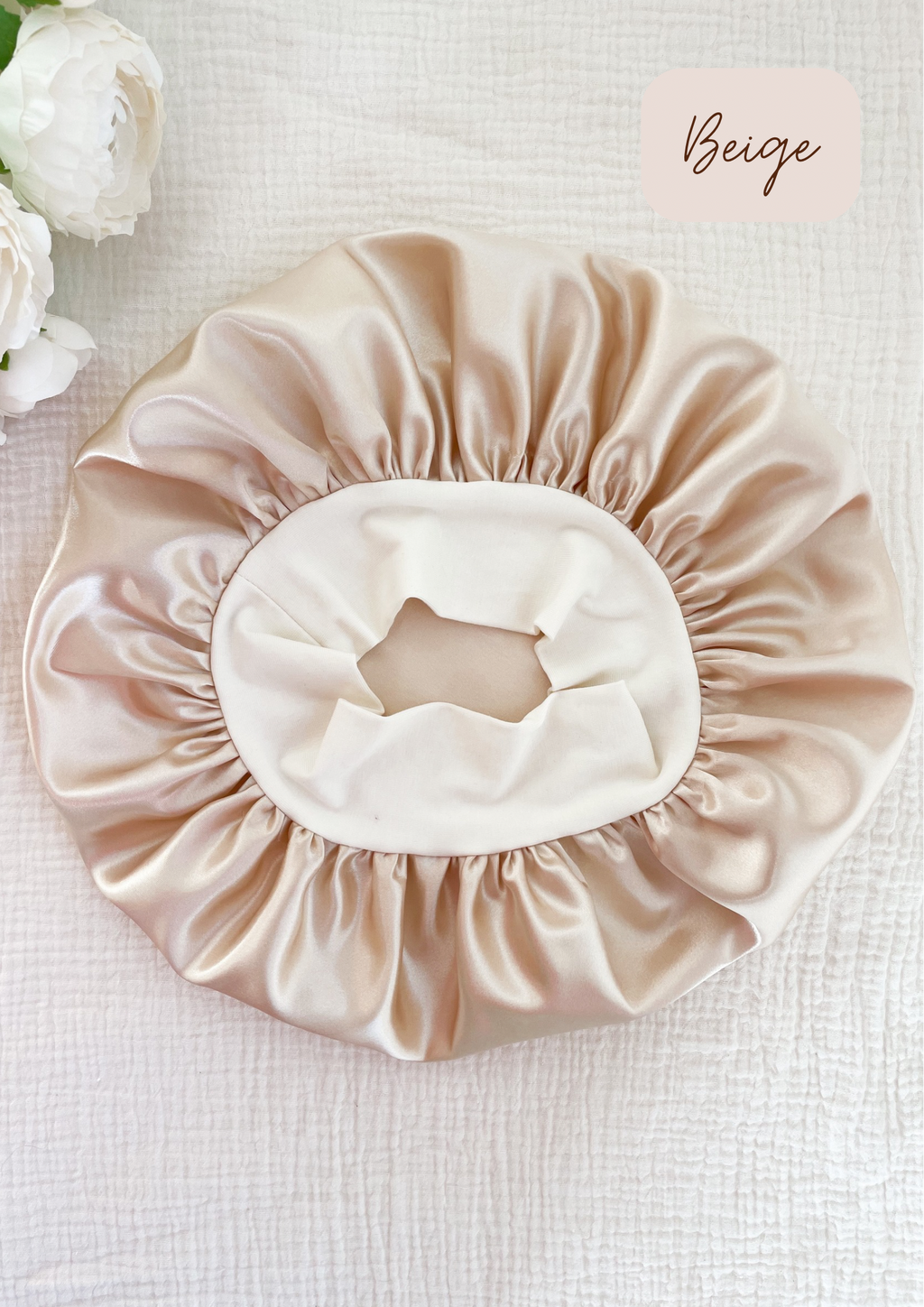 Bonnet de soin en satin avec bandeau