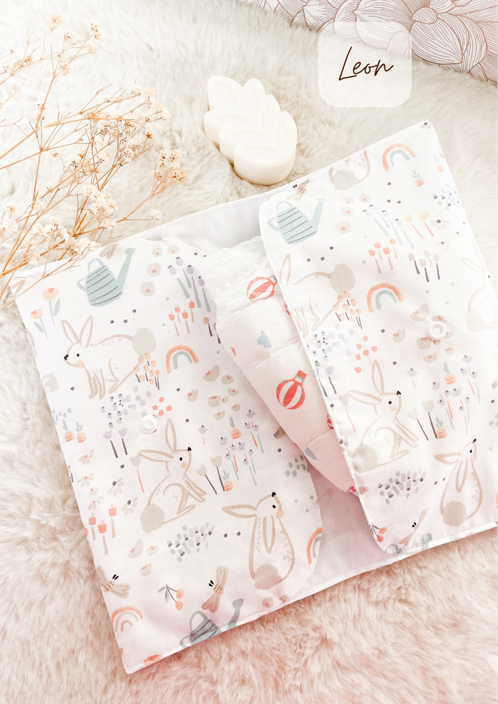 Portable diaper and wipes pouch