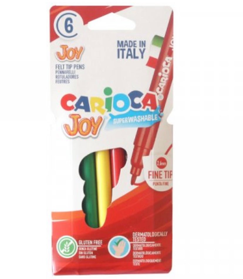 6 feutres lavables - Carioca - 1