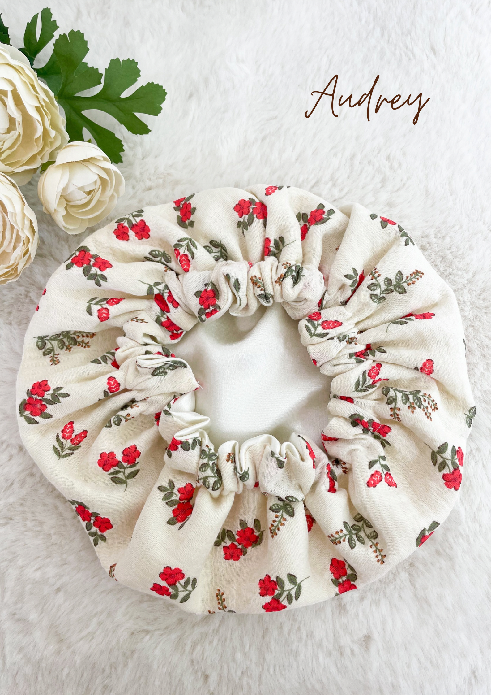 Bonnet de soin en satin