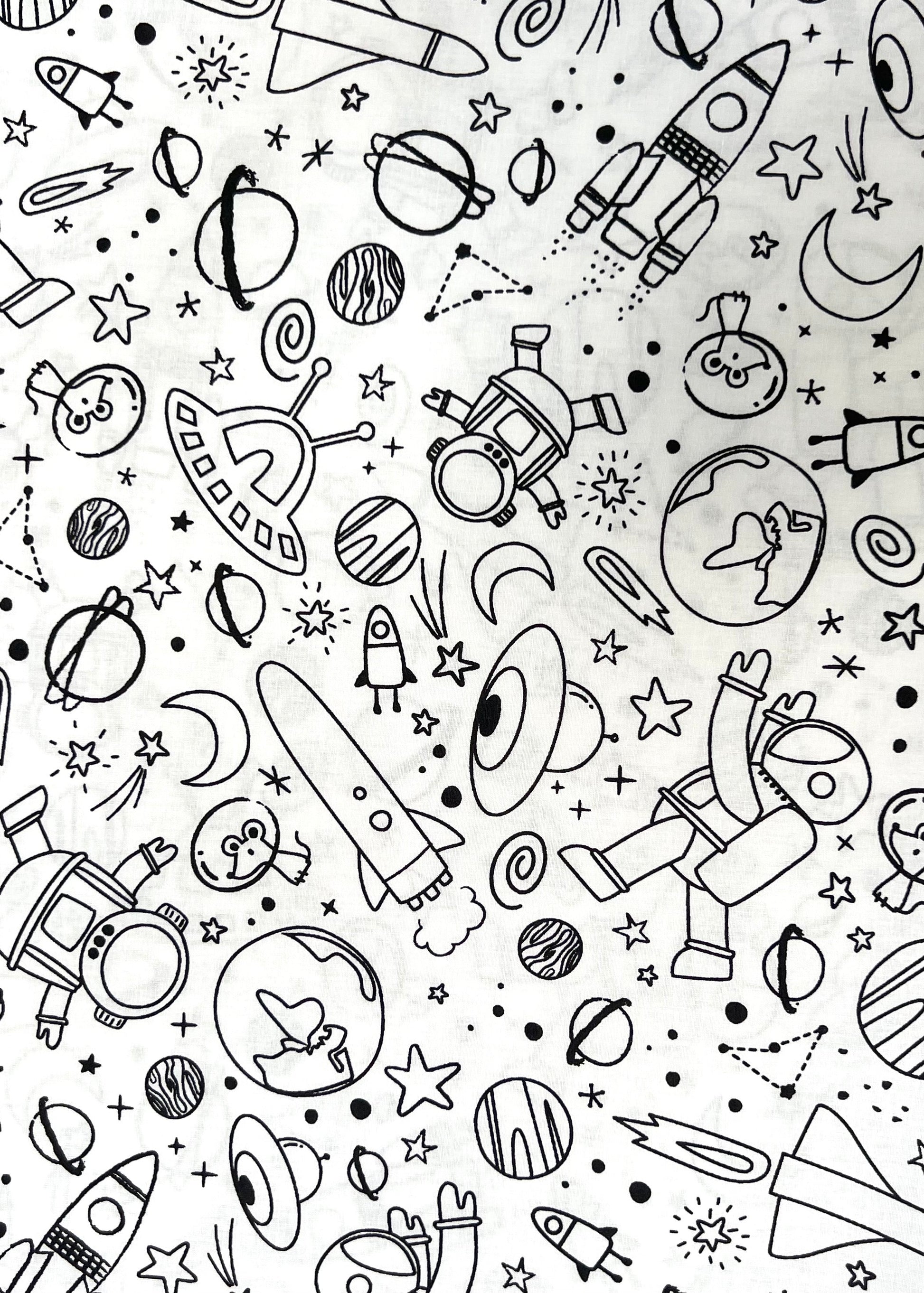 Coton imprimé Fusées