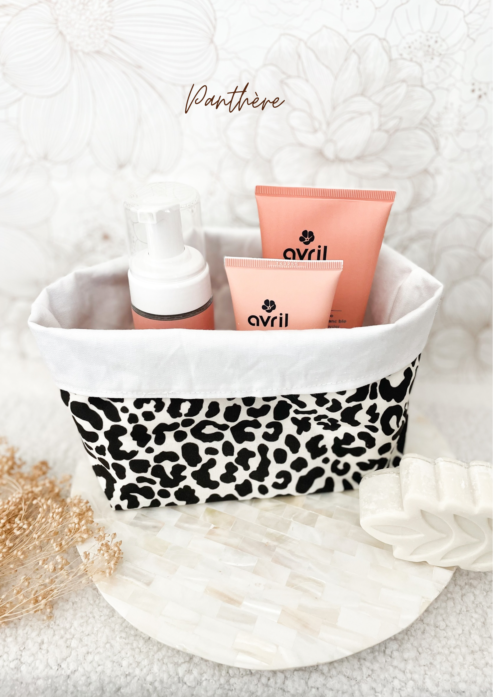 Grande panière en tissu