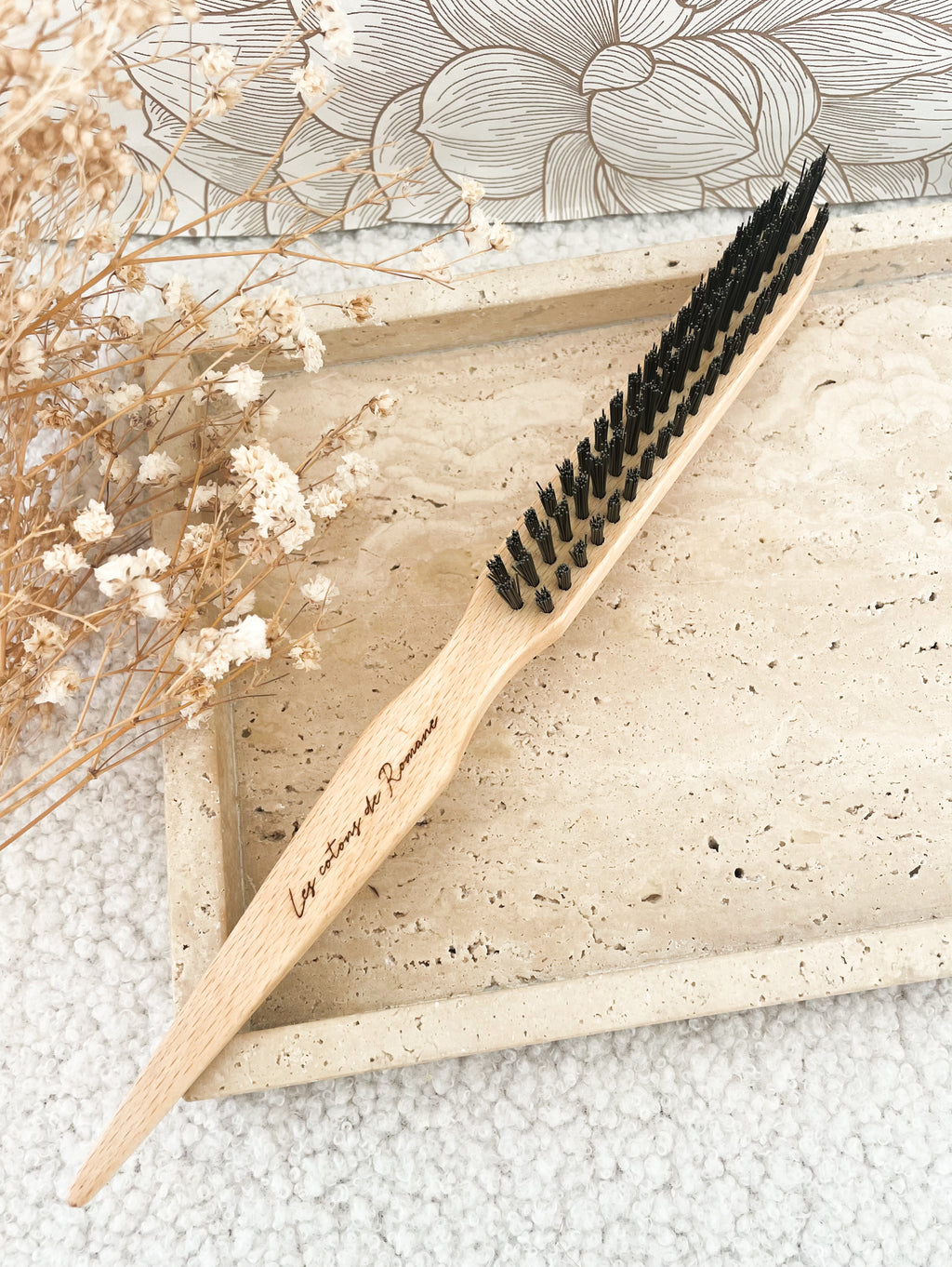 Hairbrush with wooden bristles