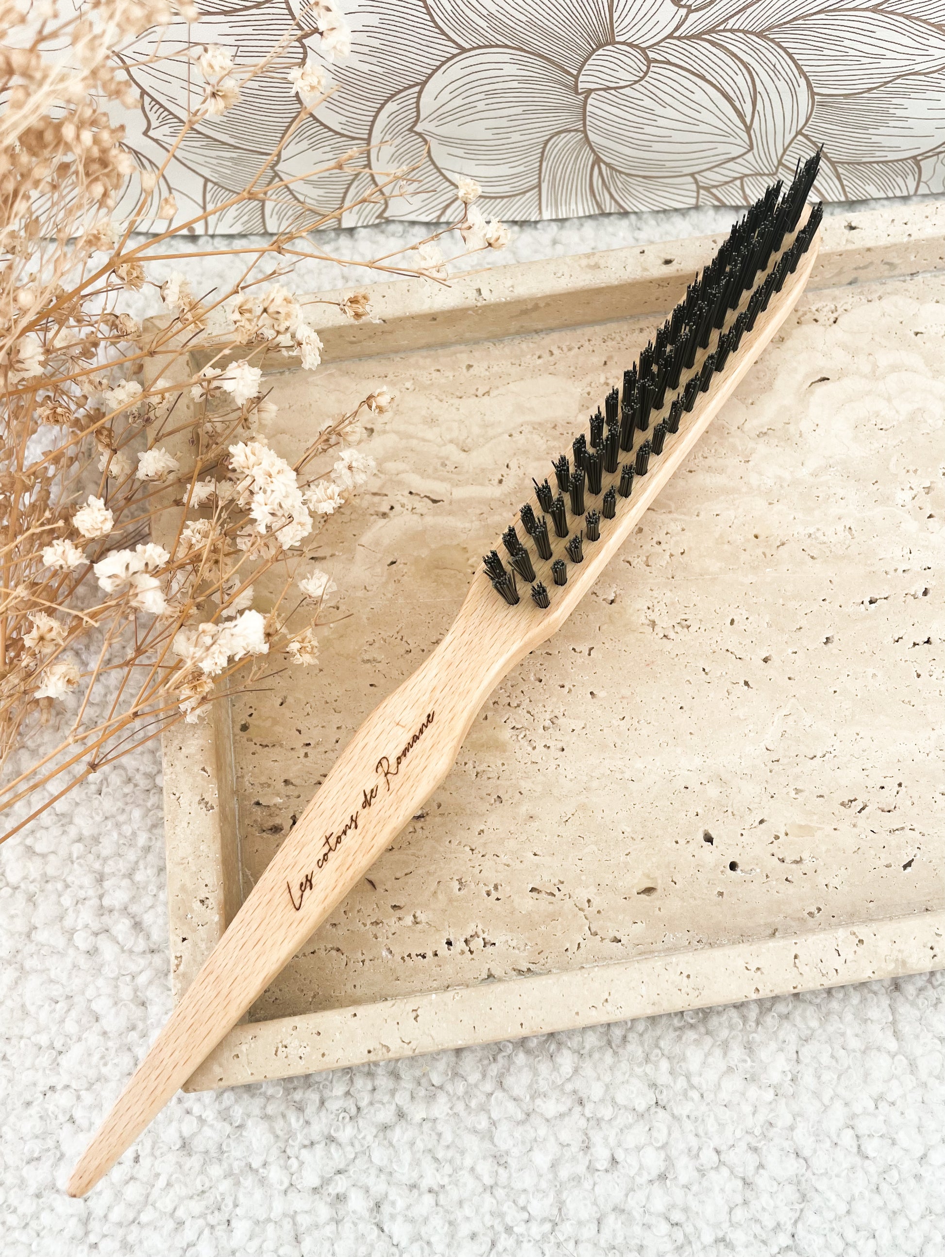 Hairbrush with wooden bristles