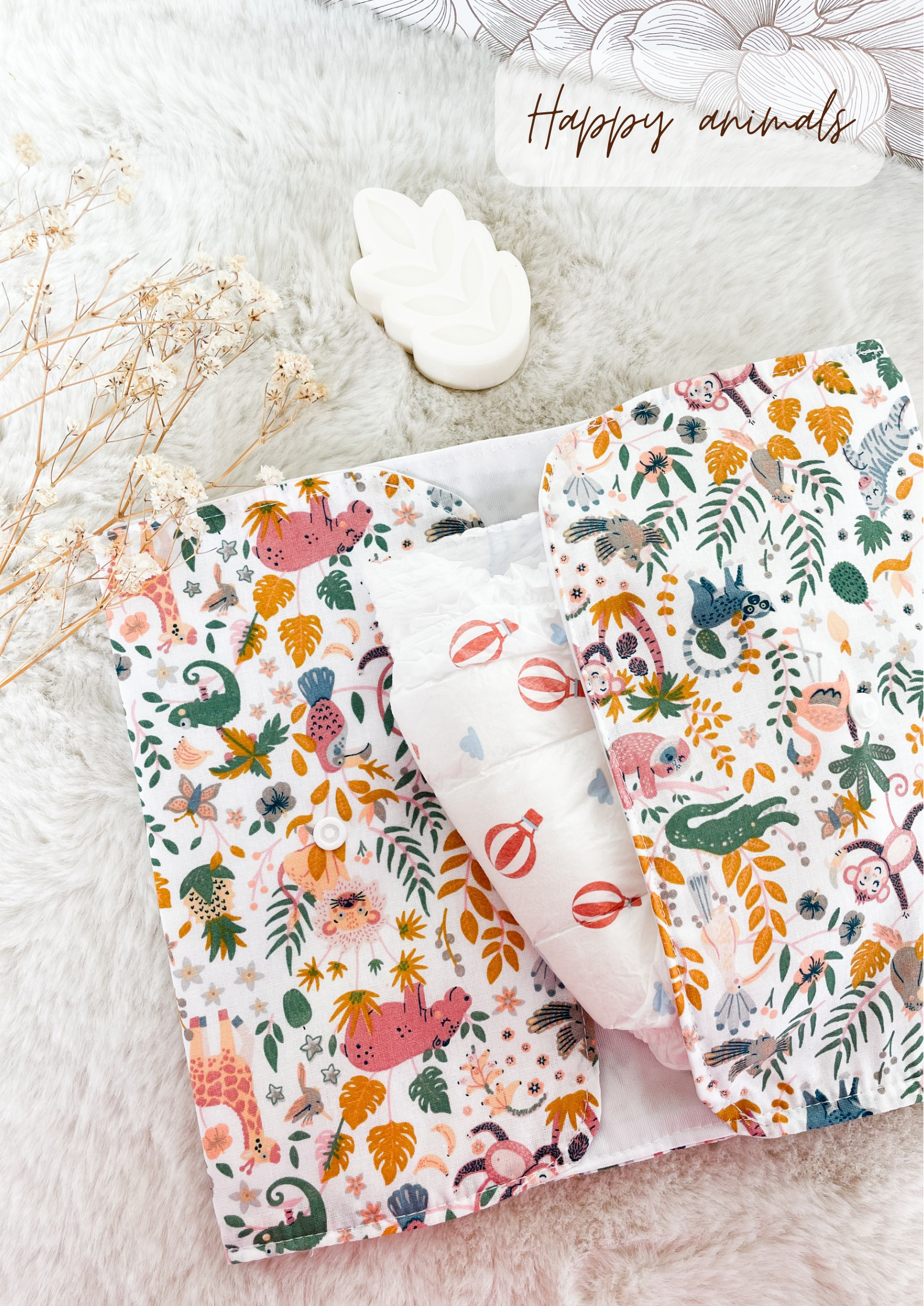 Pochette à couches et lingettes nomade