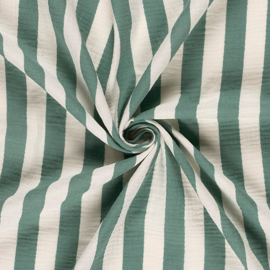 Double gaze rayée verte