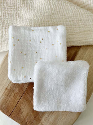 Disques démaquillants lavables en fibres de bambou et coton bio - Lot –  Maison Fertile