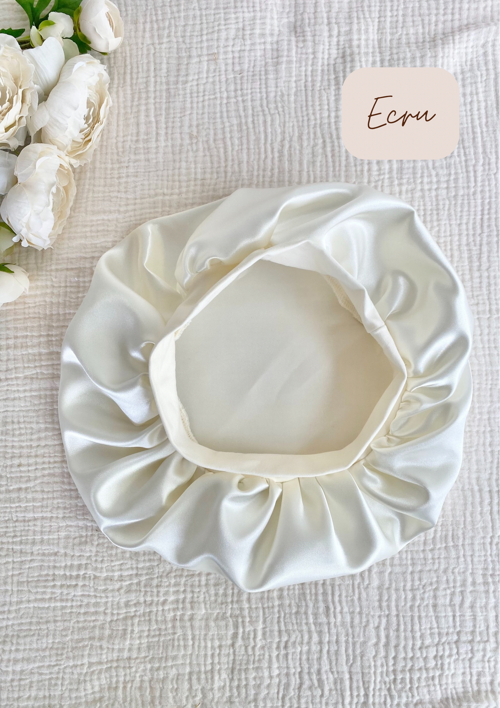 Bonnet de soin en satin avec bandeau