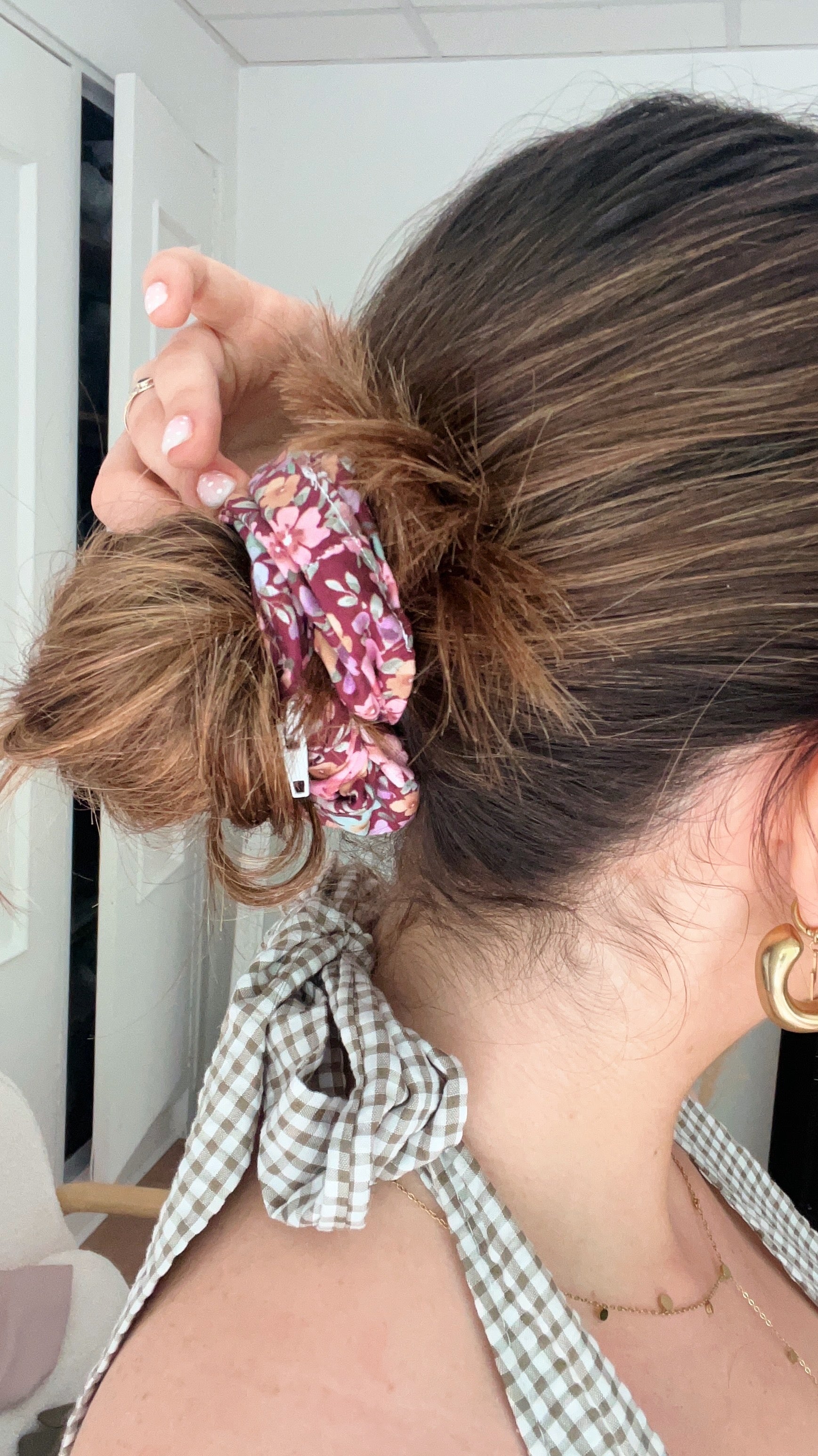 Printed cotton scrunchie