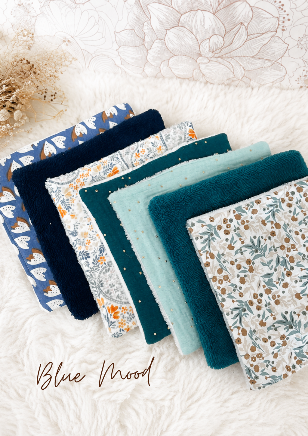 Semainier de 7 mini serviettes visage