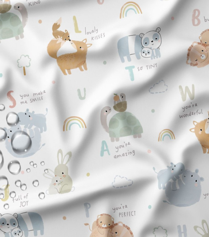 Tissu imperméable Baby animals