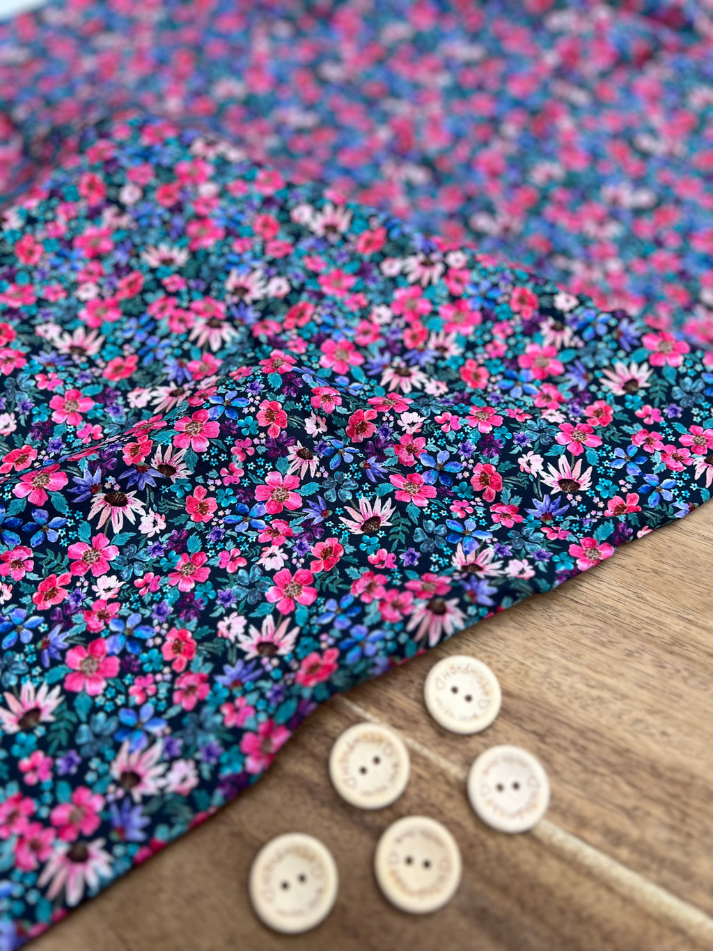 Black Bloom Cotton Poplin