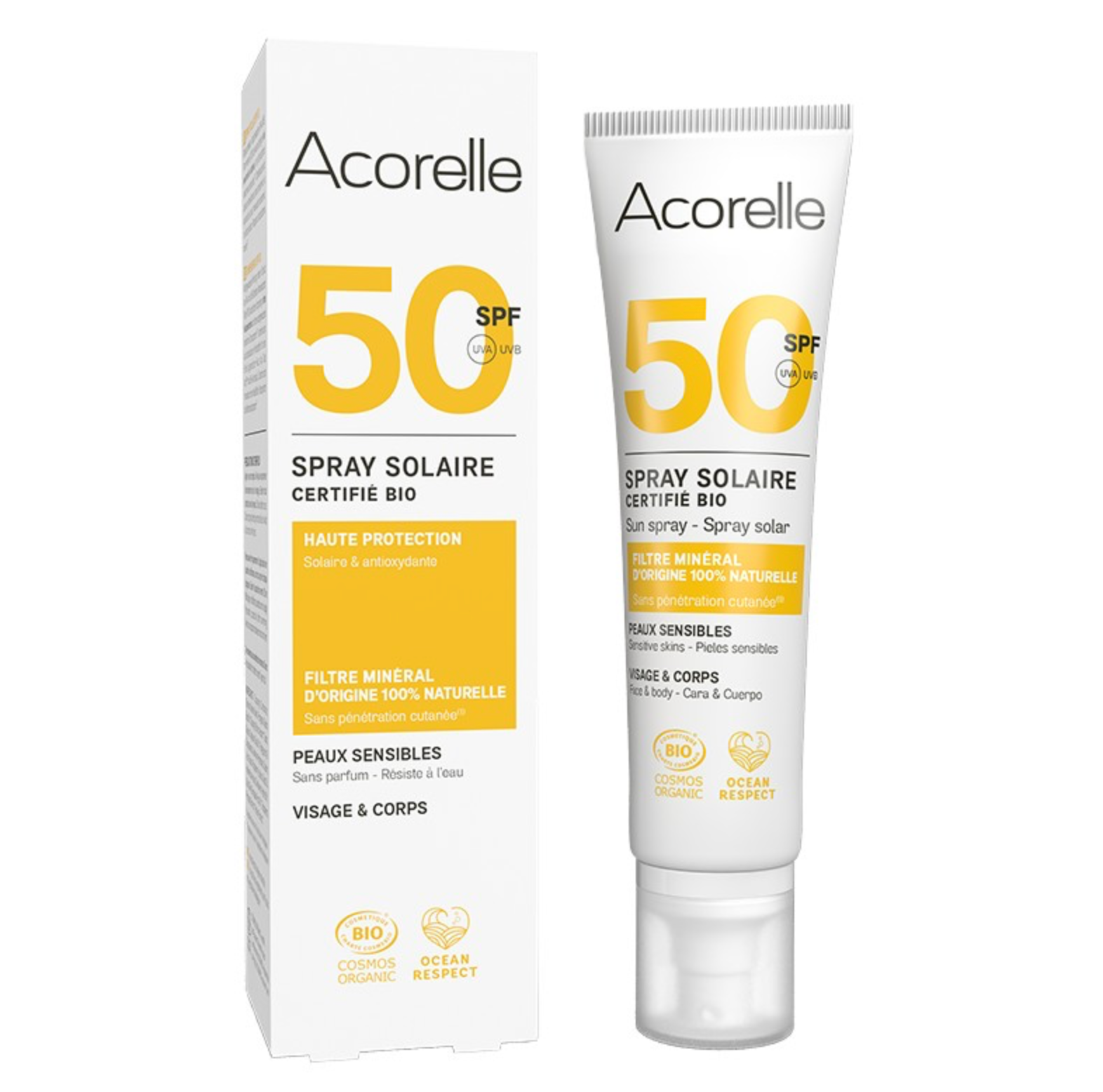 Spray solaire SPF 50 bio - Acorelle