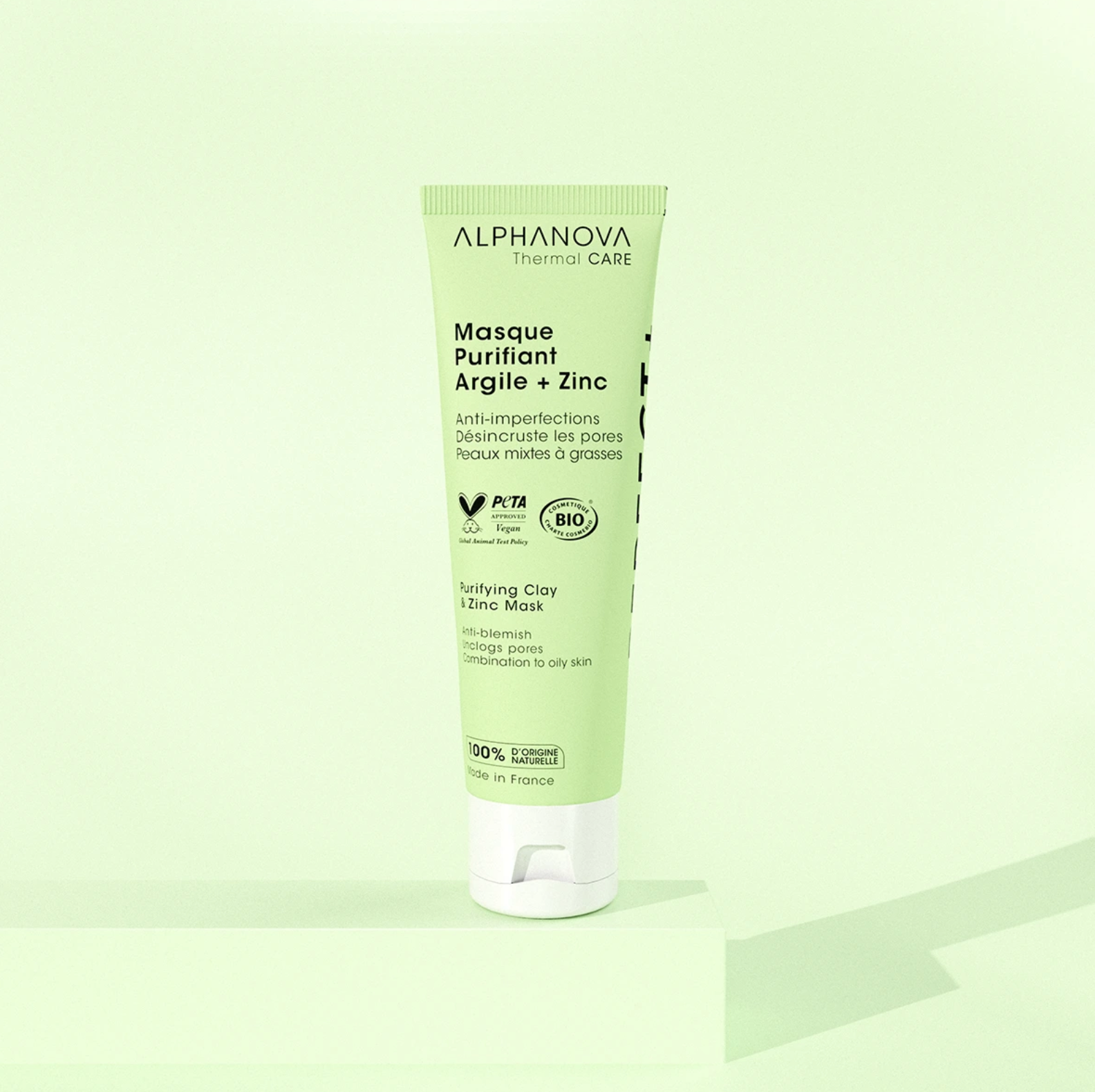 Masque purifiant anti imperfections à l'argile & zinc - Alphanova