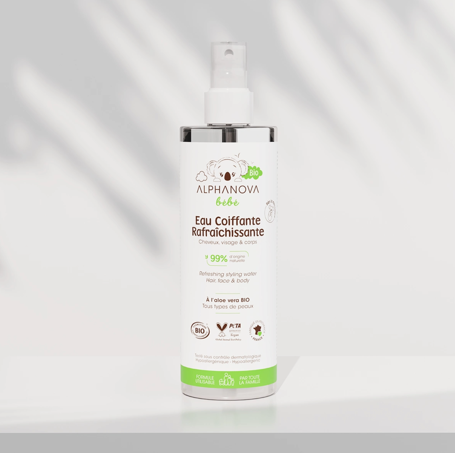 Eau coiffante rafraichissante bio pour bébé - Alphanova