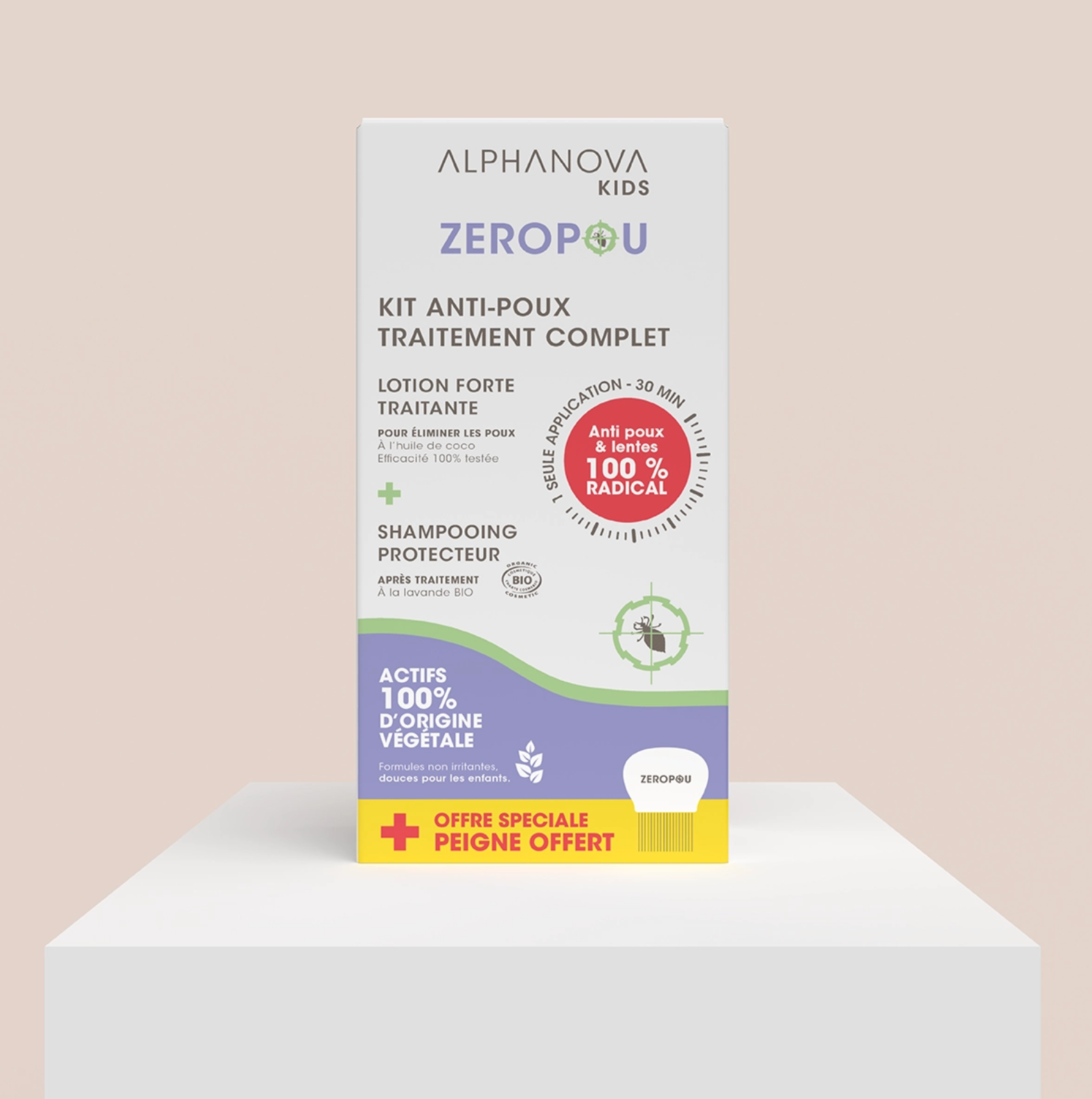 Kit anti-poux traitement complet ZEROPOU - Alphanova