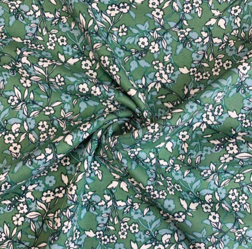 Viscose fleuri verte