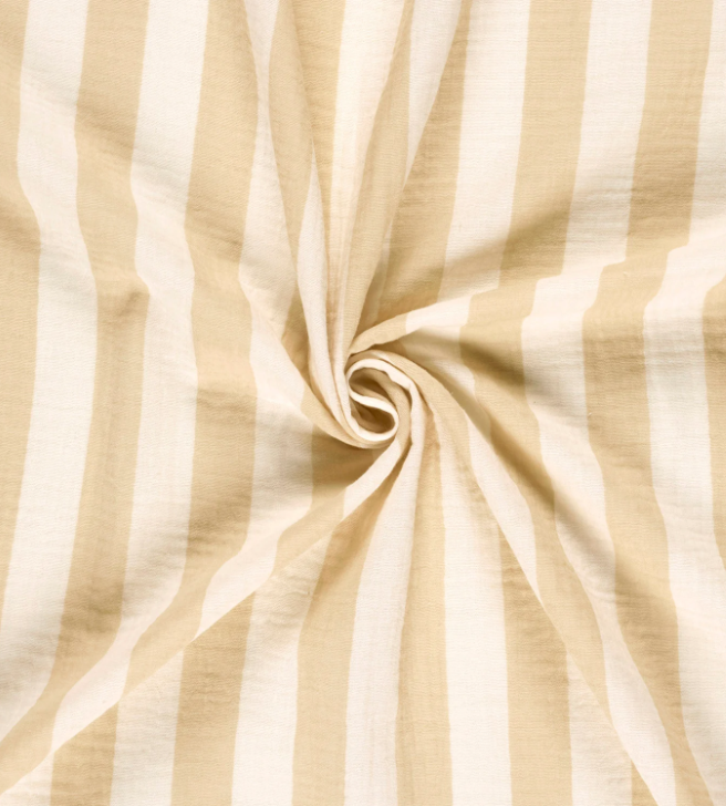 Double gaze rayée beige