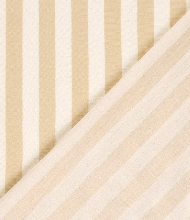 Double gaze rayée beige