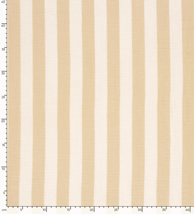 Double gaze rayée beige