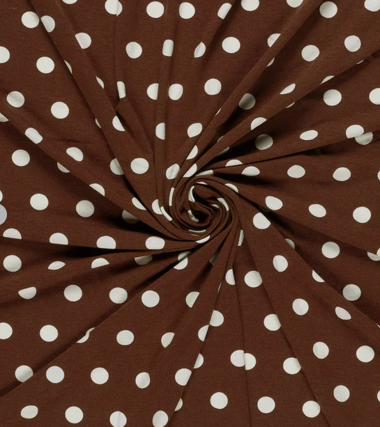 Viscose chocolat à pois
