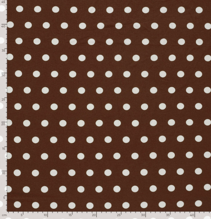 Viscose chocolat à pois