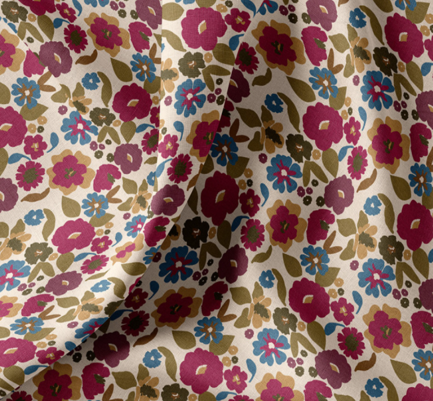Coton imprimé Jany violet