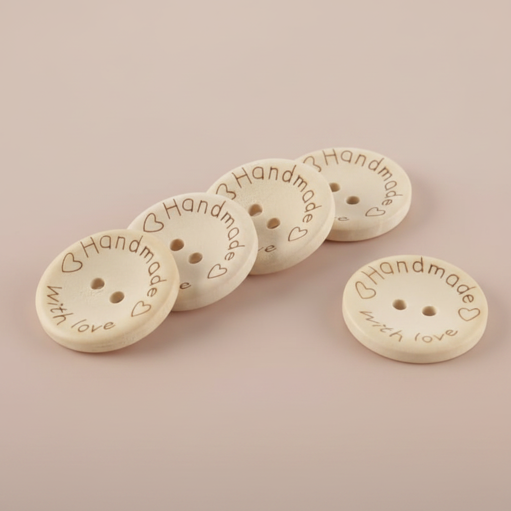 Bouton en bois 2 trous