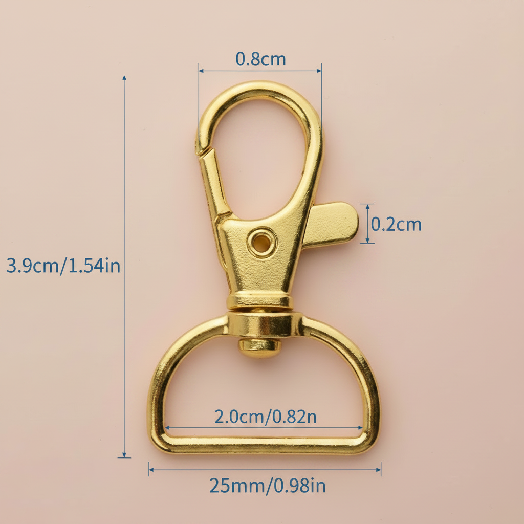 Mousqueton doré 20mm