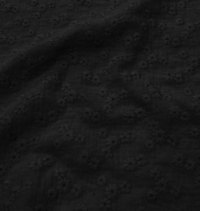 Double gaze brodée noire Erine