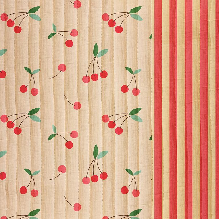 Double gaze matelassée réversible Cherry