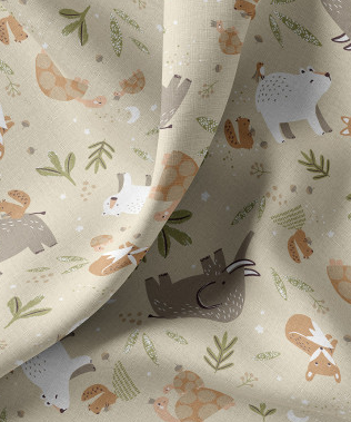 Racoon printed cotton