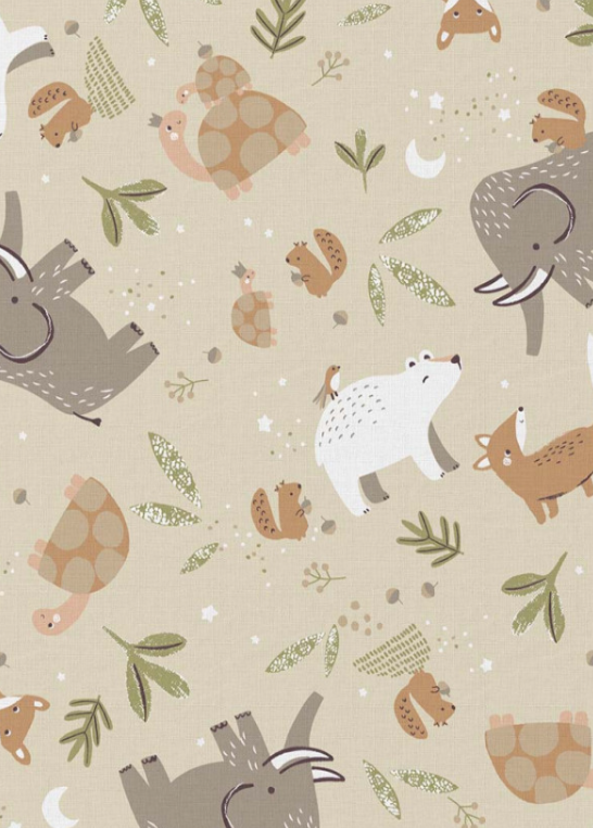 Racoon printed cotton