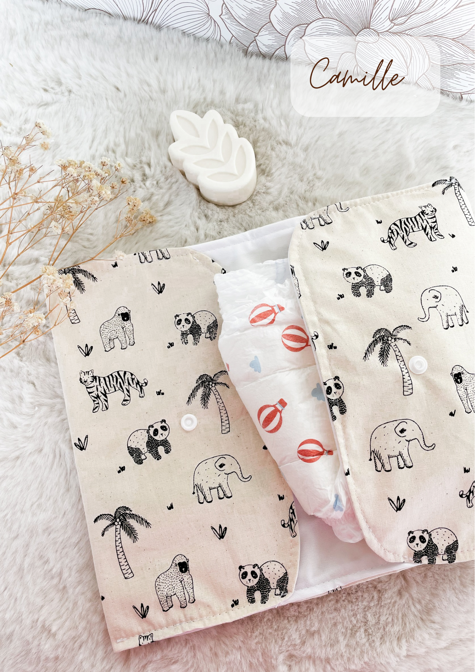 Pochette à couches et lingettes nomade