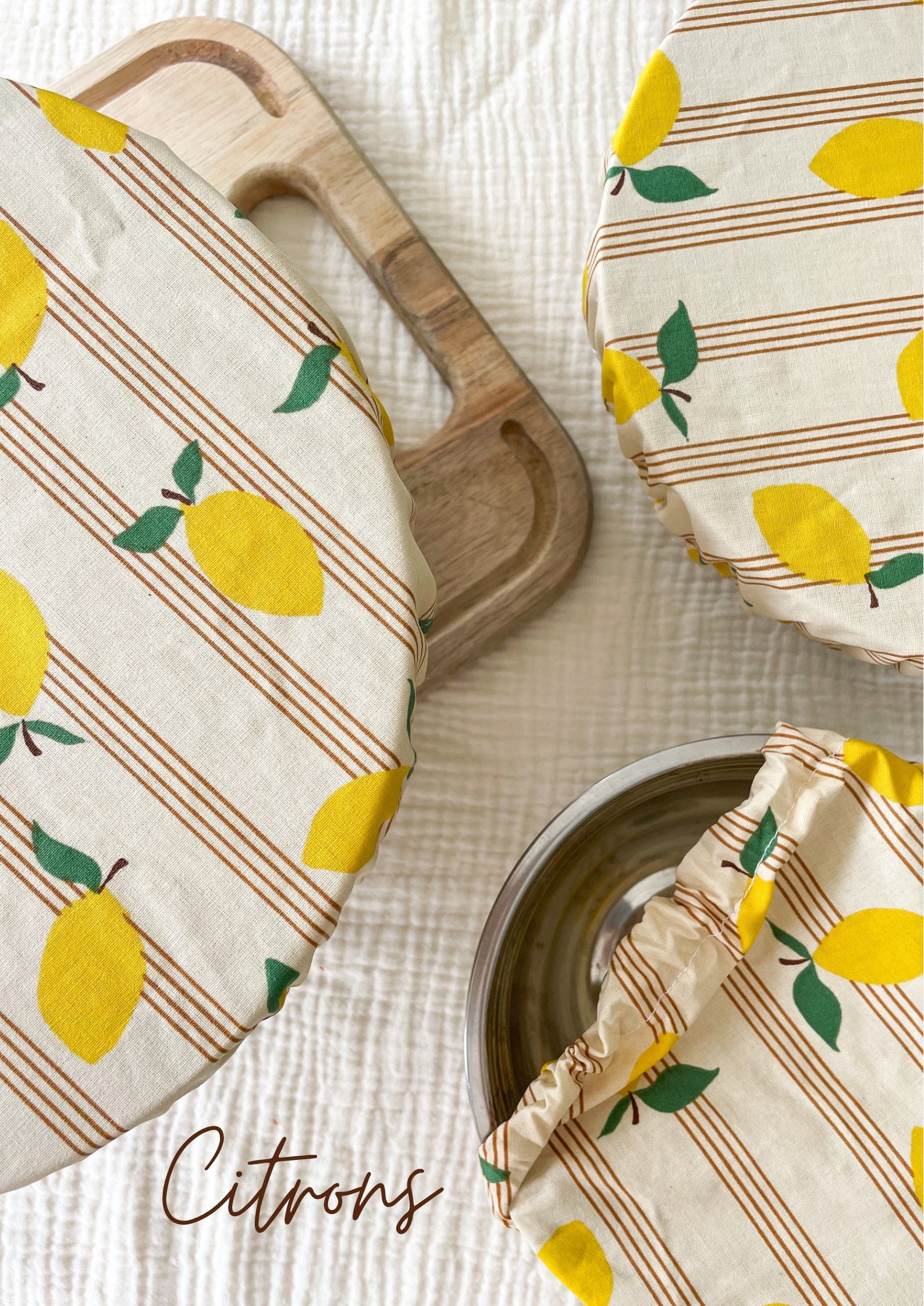 Kit de 3 couvre-bols en tissu (taille S, M et L)