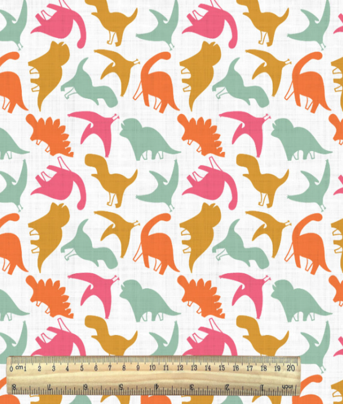 Coton imprimé Dino