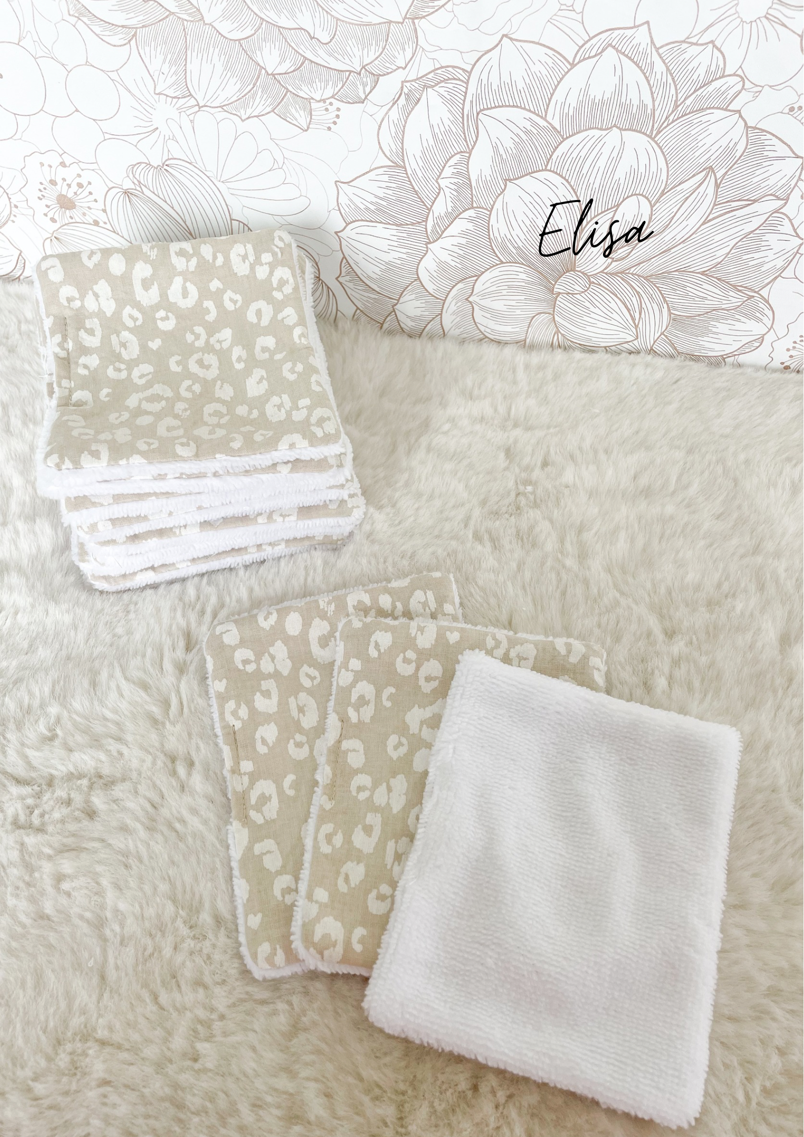 Papier toilette lavable (15 feuilles - sans pressions)