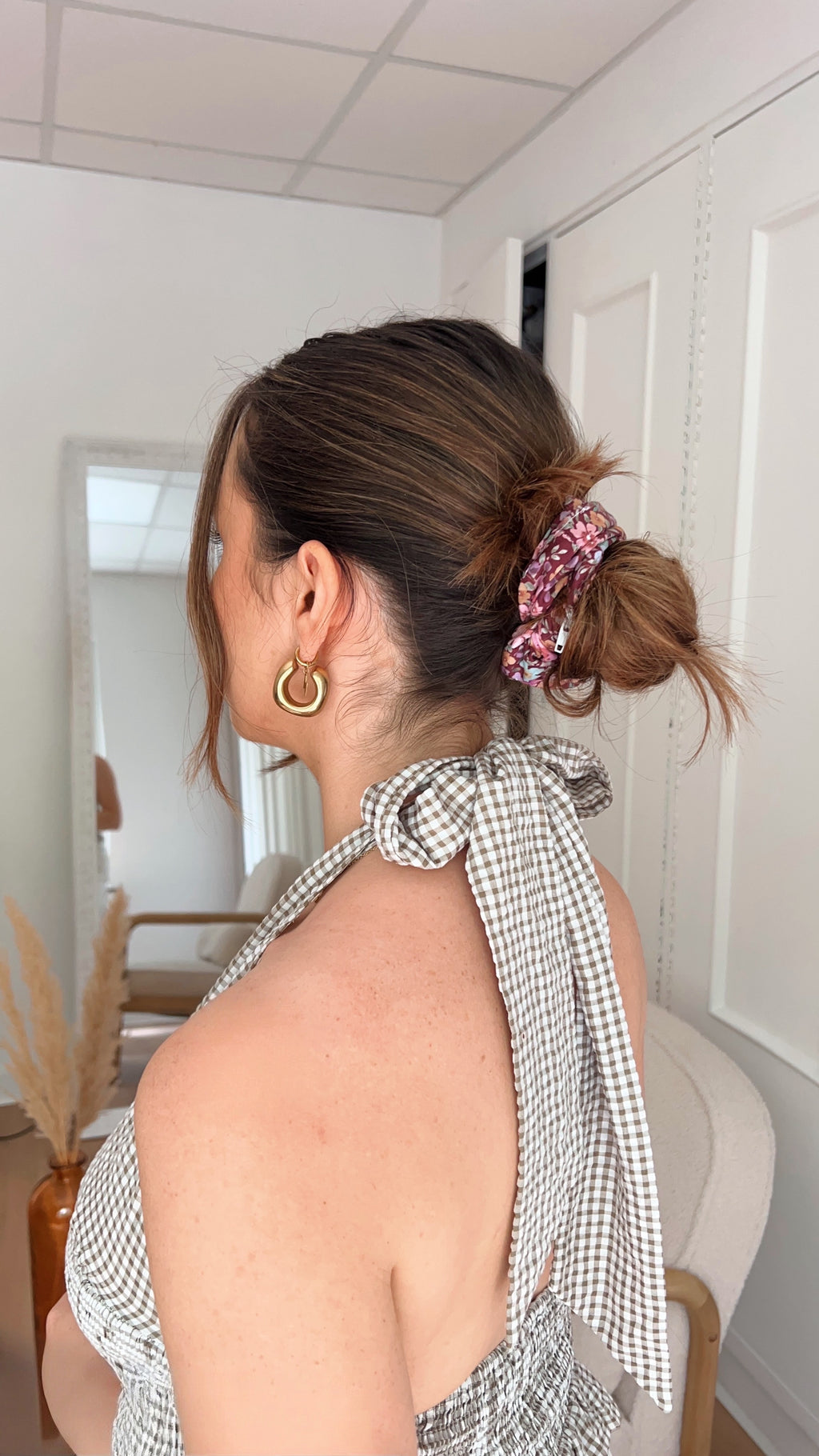 Printed cotton scrunchie