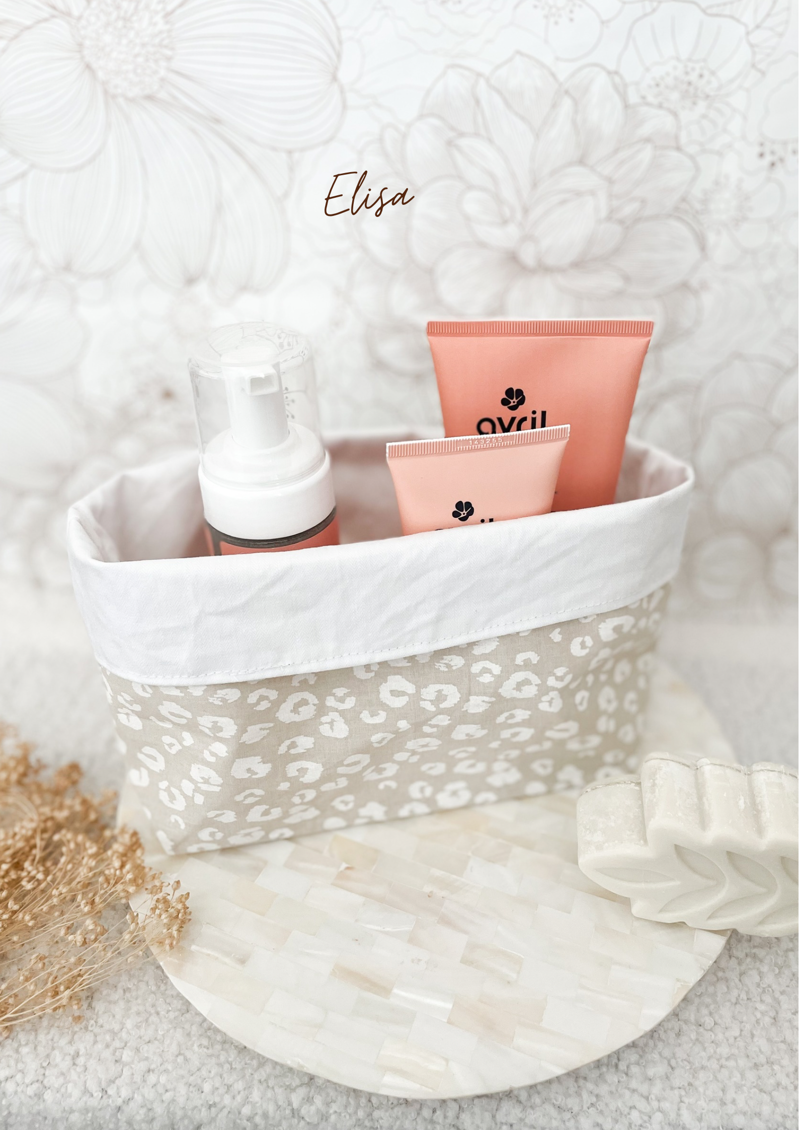 Grande panière en tissu