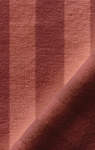 Eponge bambou rayée marsala/paprika